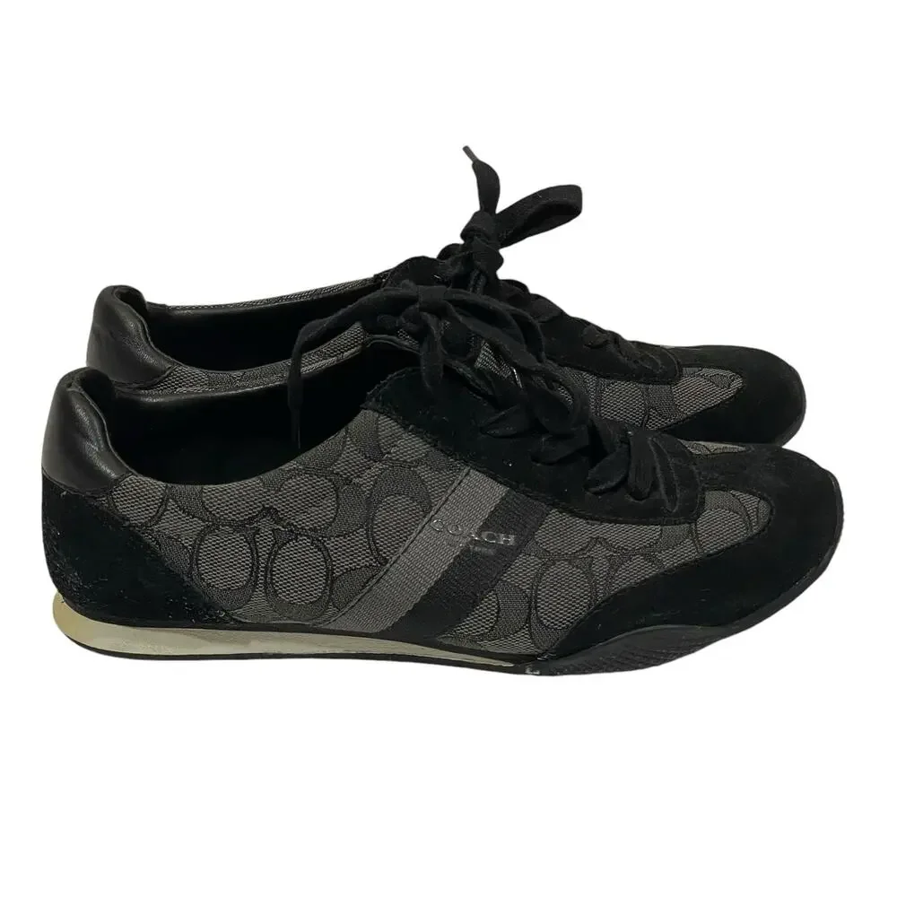 Coach Kelson Lace Up Sneakers - Black/Gray - 8B